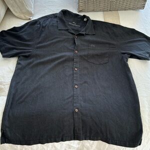 Tommy Bahama Men’s Islandzone Short Sleeve Button Down Dark Grey Size XXL